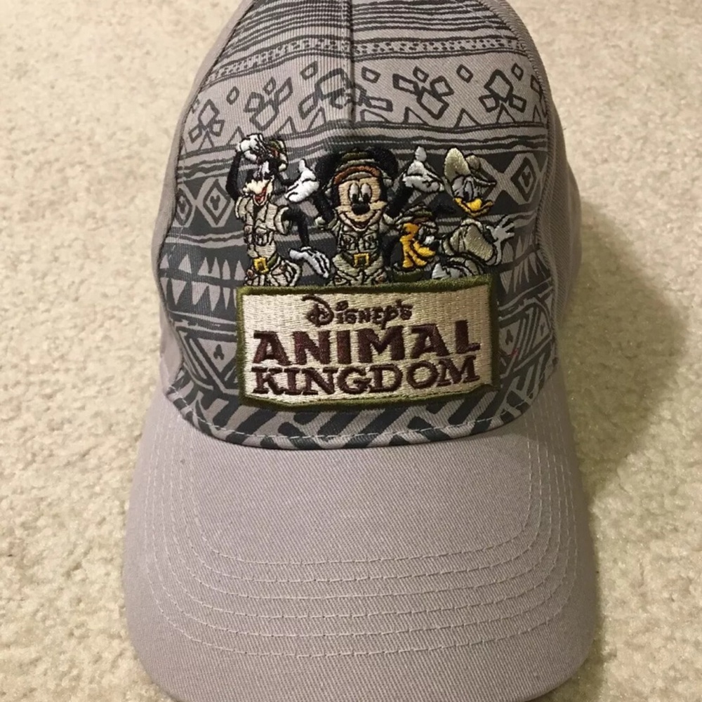 Disney Animal Kingdom Grey Hat Cap Strapback Embroidered Kids Youth Size 54-58cm